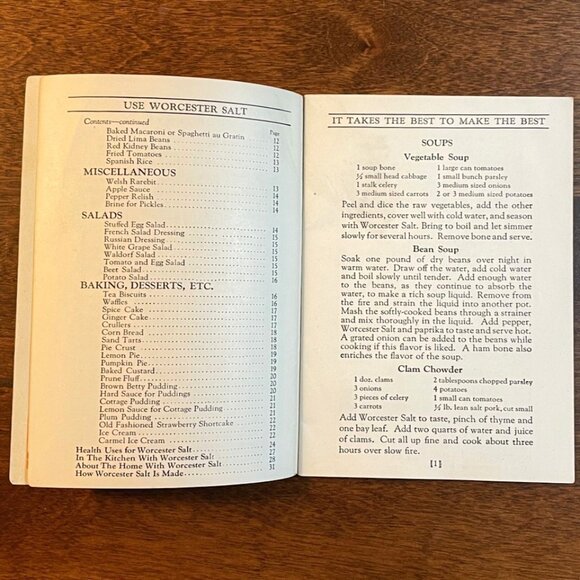 1931 Vintage 'The Worcester Salt Cook Book' by Worcester Salt Co., NYC - Picture 5 of 7